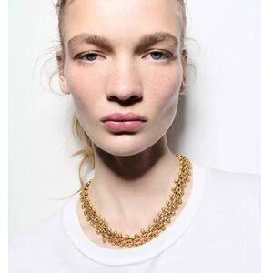 Zara NWT ball chain necklace golden 4736/021
